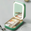 Porta Maquiagem com Espelho com Luzes Led Recarregável