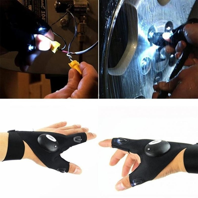 kit Luva com Iluminação LED emergência Noturna