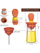 Porta Dispenser Oleo Azeite Com Pincel Culinário De Silicone