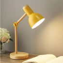 Luminária De Mesa Retratil Com Base De Madeira