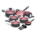 Conjunto Jogo de Panelas 10 Pçs Antiaderente Tampa de Vidro