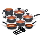 Conjunto Jogo de Panelas 10 Pçs Antiaderente Tampa de Vidro